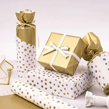 Luxurious WRAPAHOLIC Reversible Wrapping Paper - Gold Print