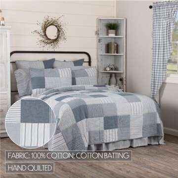 VHC Sawyer Mill Chambray Quilt - Cozy Farmhouse Style
