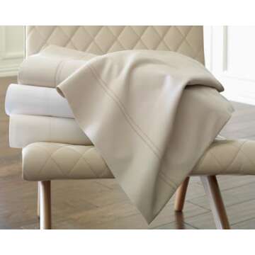 Peacock Alley Lyric Percale Shams - 500 Thread Count, Made in Italy, Luxury and Comfort - King (Plat...