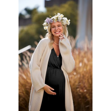 Ekouaer 3 in 1 Labor & Delivery Nursing Dress