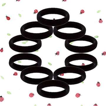 Hair Ties Seamless Hair Bands 4 mm Thick Black Ponytail Holders Hair Accessories No Crease Damage (Black20pcs)
