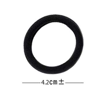 Hair Ties Seamless Hair Bands 4 mm Thick Black Ponytail Holders Hair Accessories No Crease Damage (Black20pcs)
