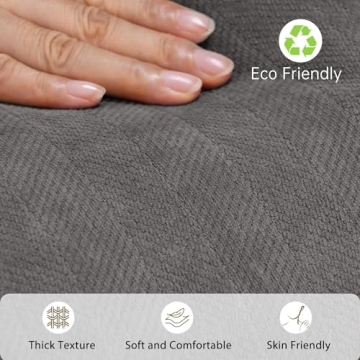 ZWJD Rustic Gray Chenille Pillow Covers – Set of 2 Decorative Accents