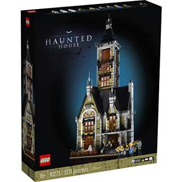 LEGO Icons Haunted House Building Set 10273, Haunted House Kit, Creative Crafts for Adults and Family, Powered Up Ready Building Kit with 10 Minifigures, Halloween Decoration to Build Together