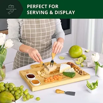 Royal Craft Wood Charcuterie Board and Knife Set for Entertaining