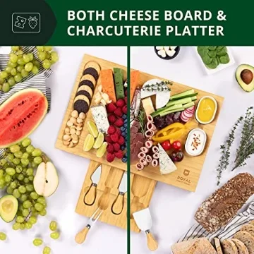 Royal Craft Wood Charcuterie Board and Knife Set for Entertaining