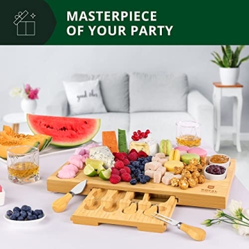 Royal Craft Wood Charcuterie Board and Knife Set for Entertaining