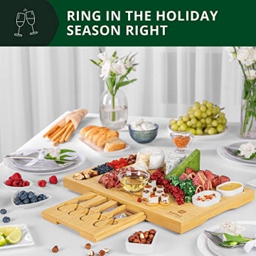 Royal Craft Wood Charcuterie Board and Knife Set for Entertaining