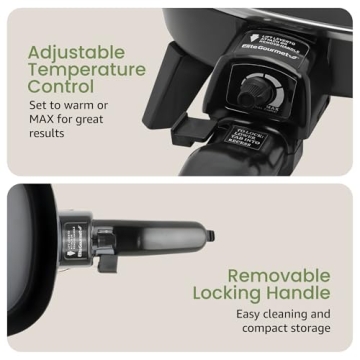 Elite Gourmet Personal Stir Fry Griddle Pan for Easy Cooking