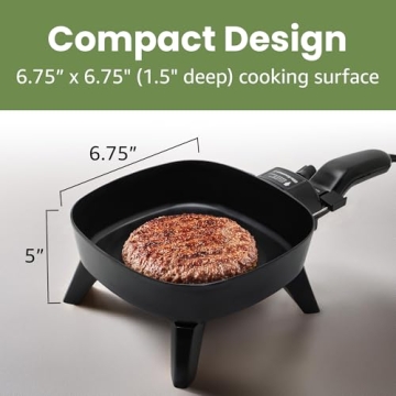 Elite Gourmet Personal Stir Fry Griddle Pan for Easy Cooking