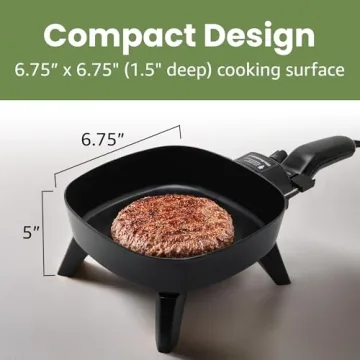 Elite Gourmet Personal Stir Fry Griddle Pan for Easy Cooking