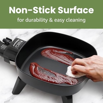 Elite Gourmet Personal Stir Fry Griddle Pan for Easy Cooking