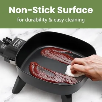 Elite Gourmet Personal Stir Fry Griddle Pan for Easy Cooking