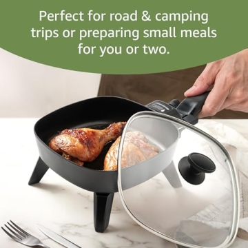 Elite Gourmet Personal Stir Fry Griddle Pan for Easy Cooking