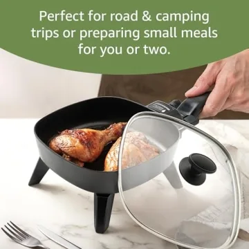 Elite Gourmet Personal Stir Fry Griddle Pan for Easy Cooking