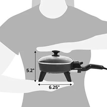 Elite Gourmet Personal Stir Fry Griddle Pan for Easy Cooking