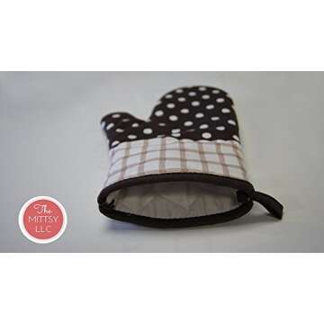 Set of Two Oven Mitts | Heat Resistant Cotton Kitchen Pot Holder Gloves for Cooking,Barbecue,Baking,...