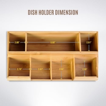 Bamboo Utensil Holder Caddy for Kitchen & Outdoors