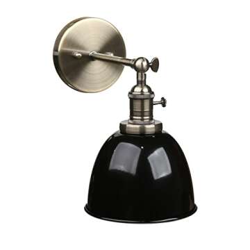 PERMO 6.3-Inch Black Metal Wall Sconce for Home Décor