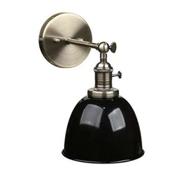 PERMO 6.3-Inch Black Metal Wall Sconce for Home Décor