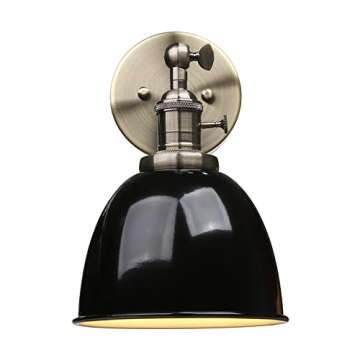 PERMO 6.3-Inch Black Metal Wall Sconce for Home Décor