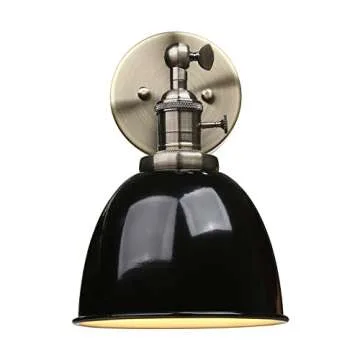 PERMO 6.3-Inch Black Metal Wall Sconce for Home Décor