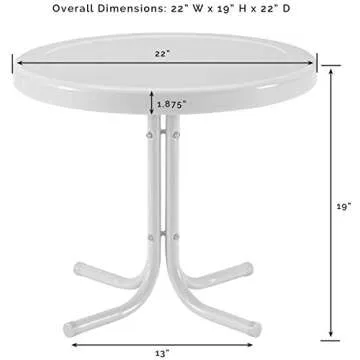 Crosley Griffith Retro Metal Outdoor Side Table - Pink