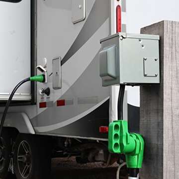 RVGUARD 30 Amp to 50 Amp RV Adapter Cord 12 Inch, NEMA TT-30P to NEMA 14-50R, Dogbone Electrical Con...