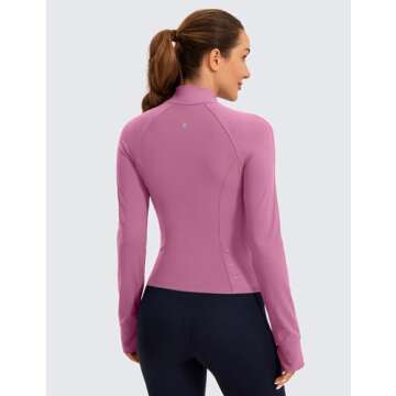 CRZ YOGA Butterluxe Womens Cropped Slim Fit Workout Jacket Weightless Track Athletic Full Zip Up Top...