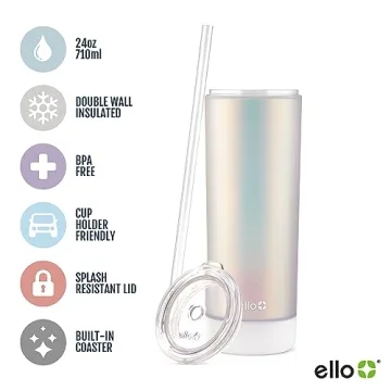 Ello Monterey 24oz BPA-Free Tumbler with Straw and Coaster