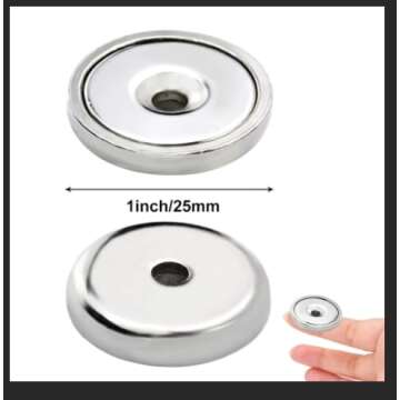 LOVIMAG 60 lbs Holding Force Neodymium Cup Magnets, Industrial Strength Round Base Rare Earth Magnets with Heavy Duty Countersunk Hole and Stainless Screws for Tool Room,Workplace etc, Pack of 12