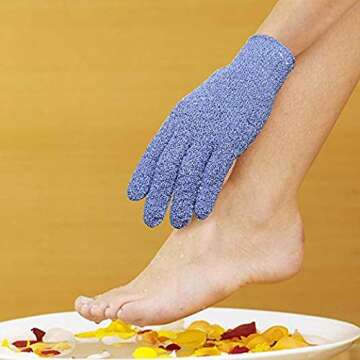 Evridwear Exfoliating Dual Texture Bath Gloves for Shower, Spa, Massage and Body Scrubs, Dead Skin C...