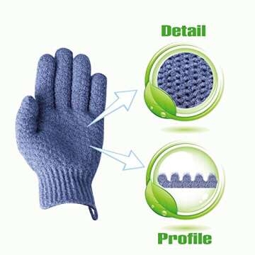Evridwear Exfoliating Dual Texture Bath Gloves - Gentle Skincare