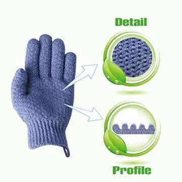 Evridwear Exfoliating Dual Texture Bath Gloves - Gentle Skincare