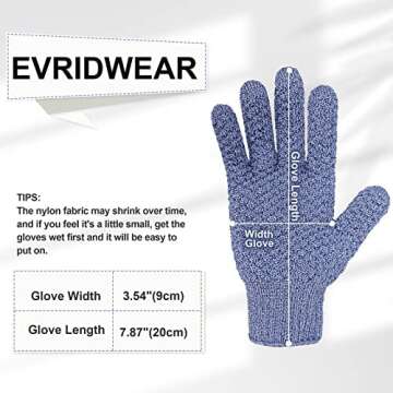 Evridwear Exfoliating Dual Texture Bath Gloves - Gentle Skincare
