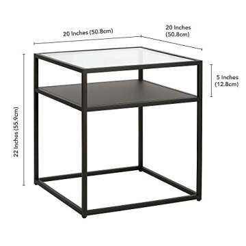 Ada 20'' Wide Square Side Table in Blackened Bronze