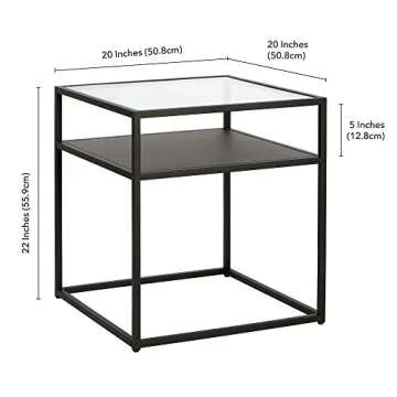 Ada 20'' Wide Square Side Table in Blackened Bronze