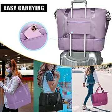 Ineetatu Travel Duffle Bag for Women, Weekender Bags