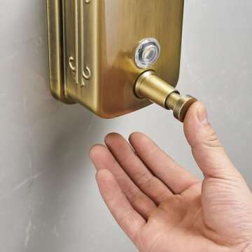 Commercial Wall-Mounted Soap Dispenser Stainless Steel Large Capacity for Hand Soap Anti-Rust Design...