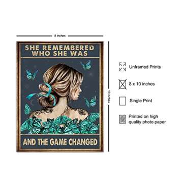 She Remembered Who She Was - Game Changed Positive Quotes Wall Art
