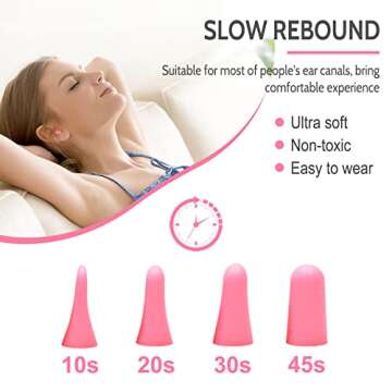 LYSIAN Ultra Soft Foam Ear Plugs for Sleep Noise Reduction -38dB Noise Cancelling Earplugs for Sleep...