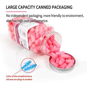 LYSIAN Ultra Soft Foam Ear Plugs for Sleep Noise Reduction -38dB Noise Cancelling Earplugs for Sleeping, Snoring, Shooting, Travel, Women-60 Pairs-Pink Color