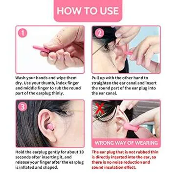 LYSIAN Ultra Soft Foam Ear Plugs for Sleep Noise Reduction -38dB Noise Cancelling Earplugs for Sleeping, Snoring, Shooting, Travel, Women-60 Pairs-Pink Color