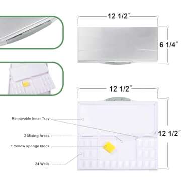 Falling in Art Airtight Leak-Proof Watercolor Palette with 24 Slanted Wells