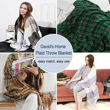 David's Home Buffalo Plaid Throw Blanket - Soft & Lightweight