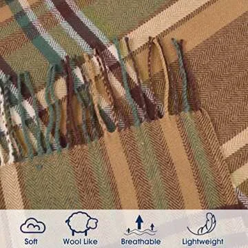 David's Home Buffalo Plaid Throw Blanket - Soft & Lightweight