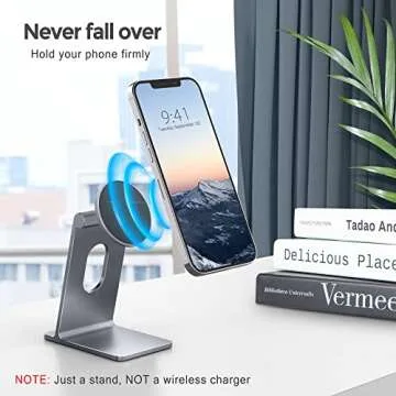 Lucrave Magnetic Phone Stand Holder for Desk, Adjustable Aluminum MagSafe Cell Phone Stand Cradle Co...