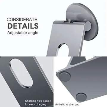 Lucrave Magnetic Phone Stand Holder for Desk, Adjustable Aluminum MagSafe Cell Phone Stand Cradle Compatible with iPhone 16 15 14 13 12 Pro Max Plus Mini MagSafe Case All Phones