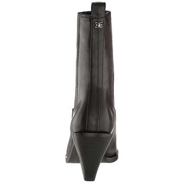 Sam Edelman Mandey Western Boot Black Leather 8 Medium