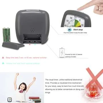 Lavigo 60 Minute Countdown Visual Timer for Adults Kitchen Cooking Kids Study Reading Classroom Teac...